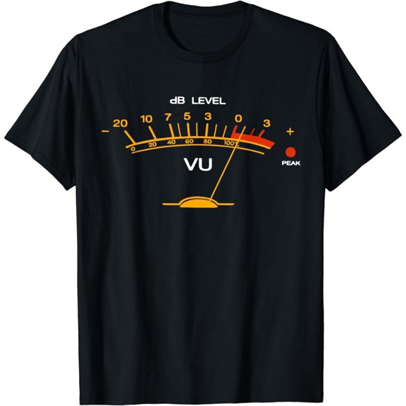 Volume VU Meter Vintage Audio Engineer Recording Studio T-Shirt