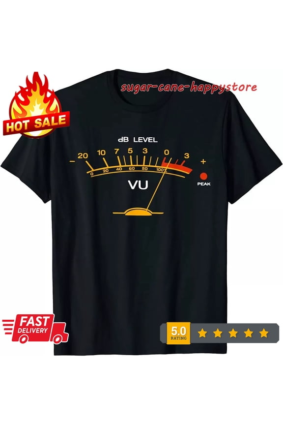 Volume VU Meter Vintage Audio Recording Studio Sound Engineer DB T-Shirt