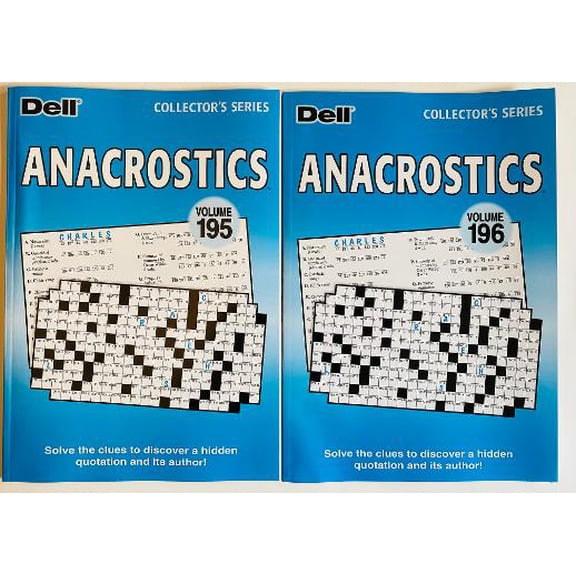 Volumes 195 and 196 of Anacrostics Puzzles from the Dell Collector's Series, Penny Press Variety