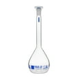 thumbnail image 1 of Volumetric Flask, 192.2mL - Class A - Tolerance ±0.15mL - Includes Calibration Certificate - Interchangeable 14/23 Polyethylene Stopper - White Graduation Mark - Borosilicate Glass - Eisco Labs, 1 of 2
