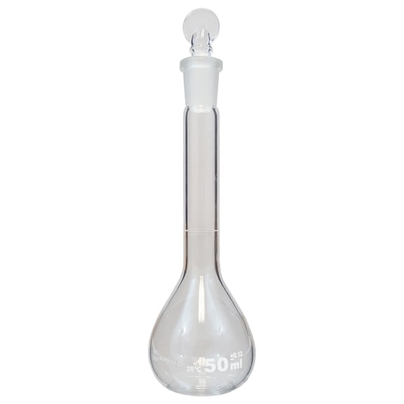 Flask, Volumetric with Ground Glass Stopper, 50ml Capacity by Go Science Crazy