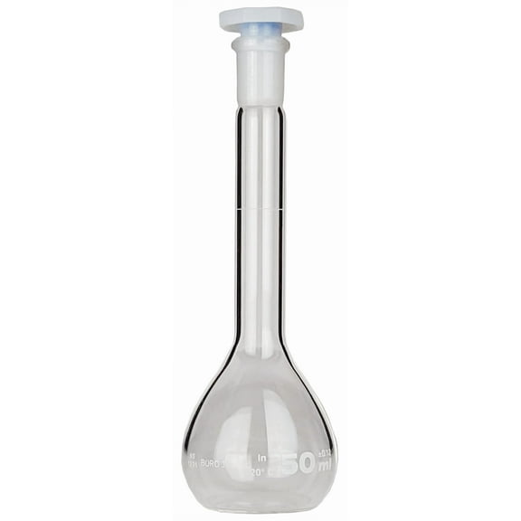 Volumetric Flask with Plastic Stopper, 50ml Capacity by Go Science Crazy