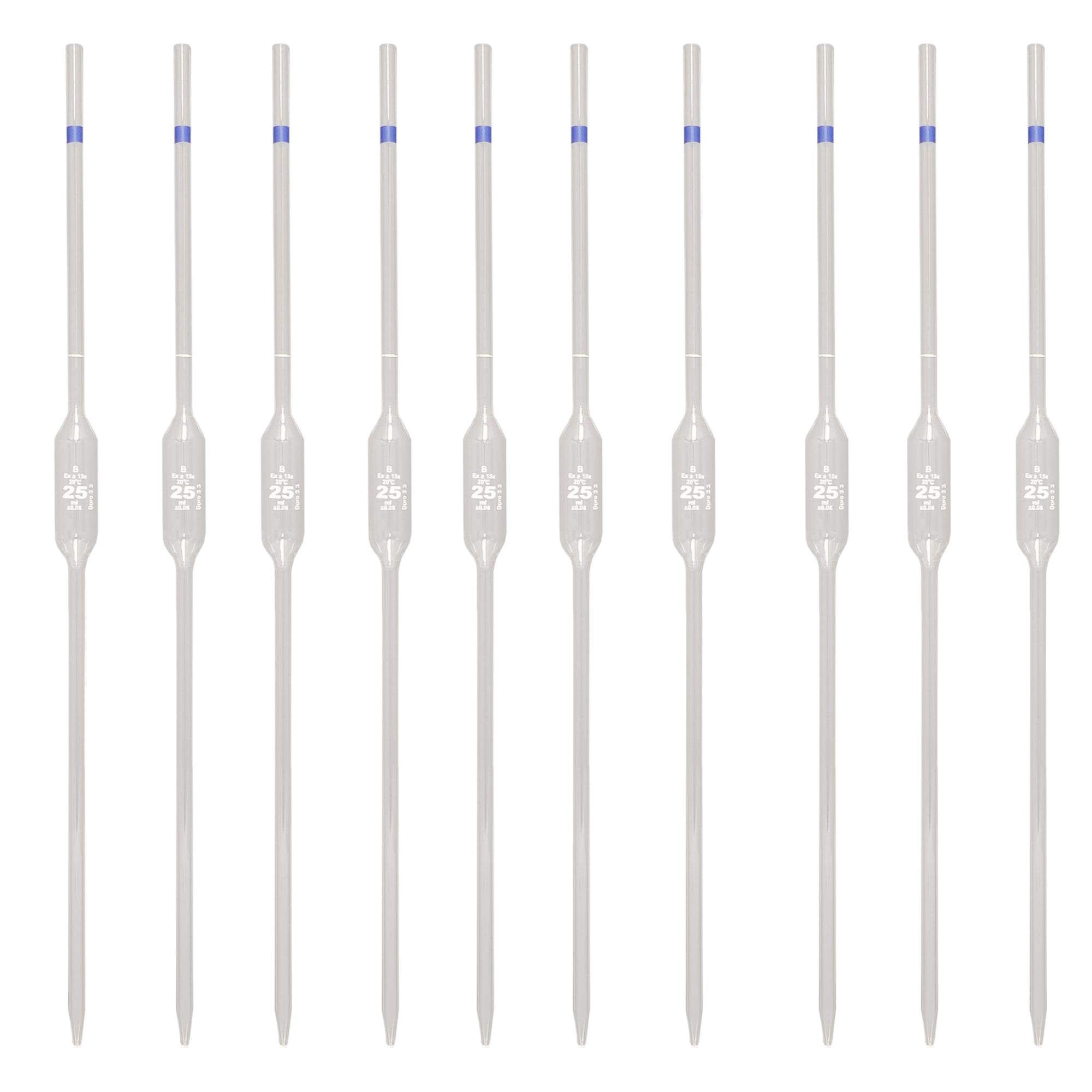 Volumetric Pipette, 25ml Capacity, Pack of 10 by Go Science Crazy