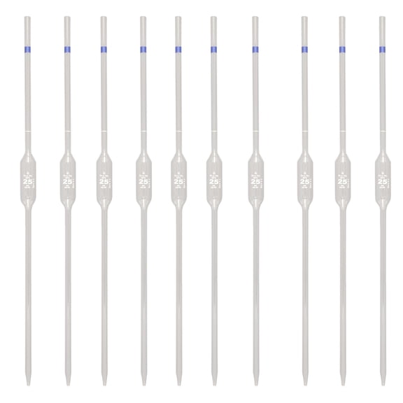 Volumetric Pipette, 25ml Capacity, Pack of 10 by Go Science Crazy