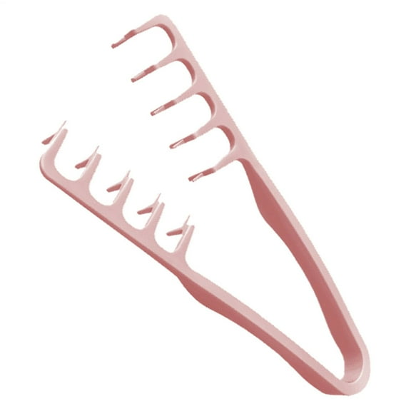 Voluminous wide-toothed hair comb Travel folding design Wide fine-toothed dual-purpose set Men's fluffy texture, ABS plastic with textured grip (Pink)
