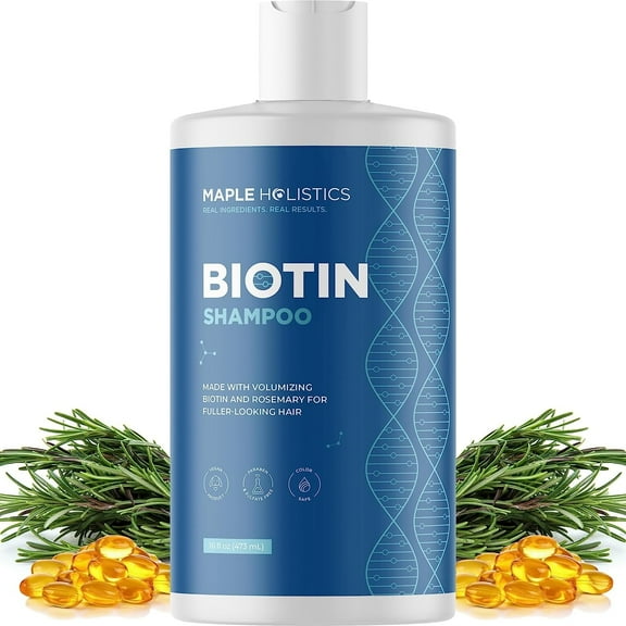 Biotin and Rosemary Volumizing Shampoo for Fine Hair, Sulfate-Free Formula, 16 fl oz