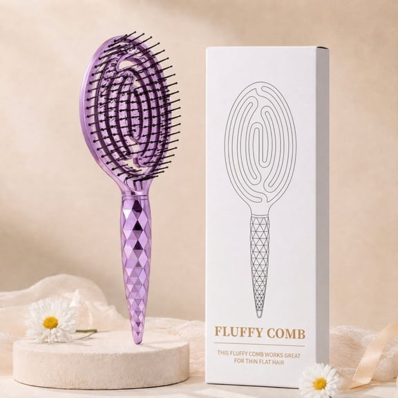 Volumizing Vent Hair Brush for Blow Drying, Detangling Scalp Massage Brush for Thin Flat Hair(Purple)