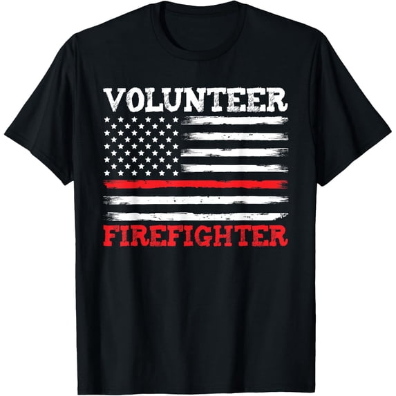 Partiotic Designs Volunteer Firefighter Flag Design T-Shirt - Walmart.com