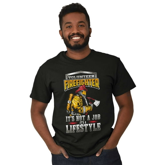 Volunteer Firefighter Lifestyle Fire Men's Graphic T Shirt Tees Brisco Brands X