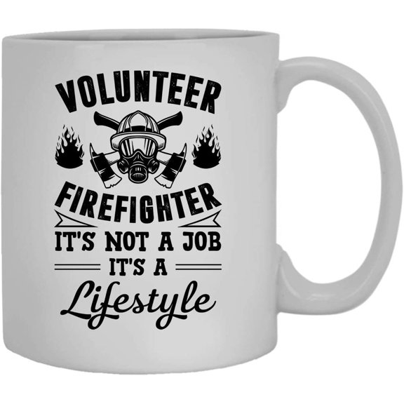 Volunteer Firefighter Mug, Coffee Mug, White Tea Mug 11 oz