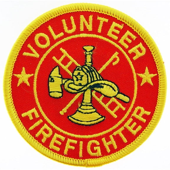 Volunteer Firefighter Patch Red & Yellow 3"