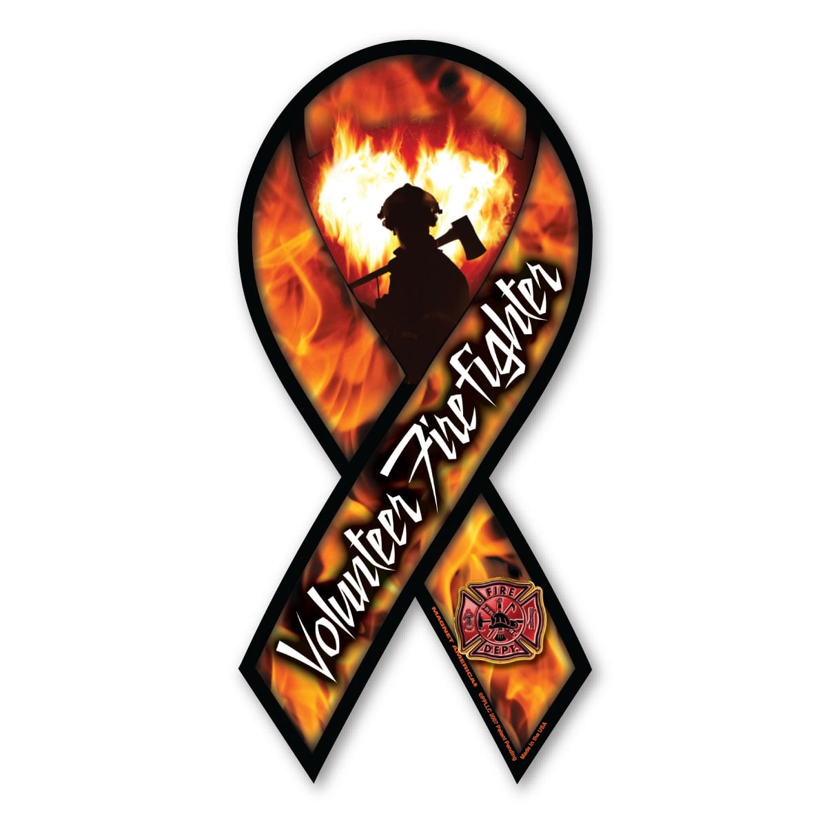 Volunteer Firefighter Ribbon Magnet - Walmart.com