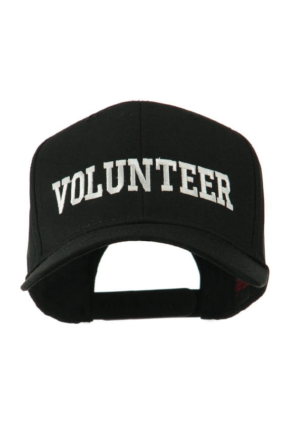 Volunteer Wording Embroidered Cap - Black OSFM
