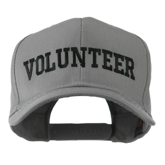 Volunteer Wording Embroidered Cap - Grey OSFM