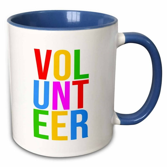 Volunteer beautiful colorful text. Virus pandemic awareness decor 11oz Two-Tone Blue Mug mug-334819-6