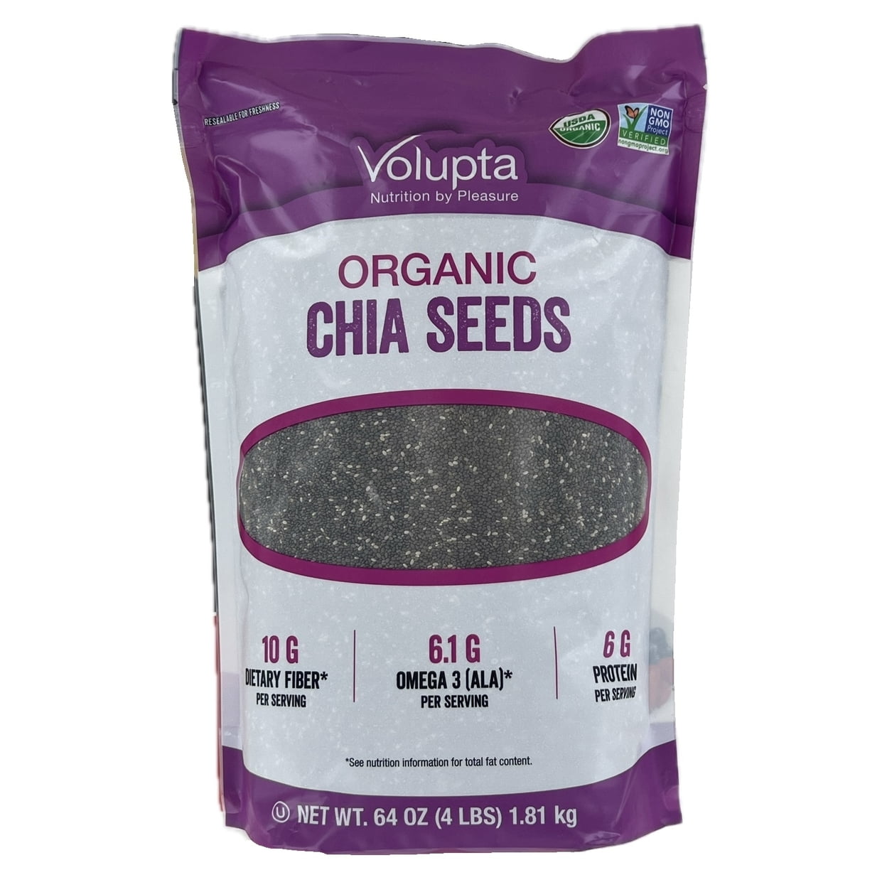 Volupta Organic Chia Seeds 64 Ounce