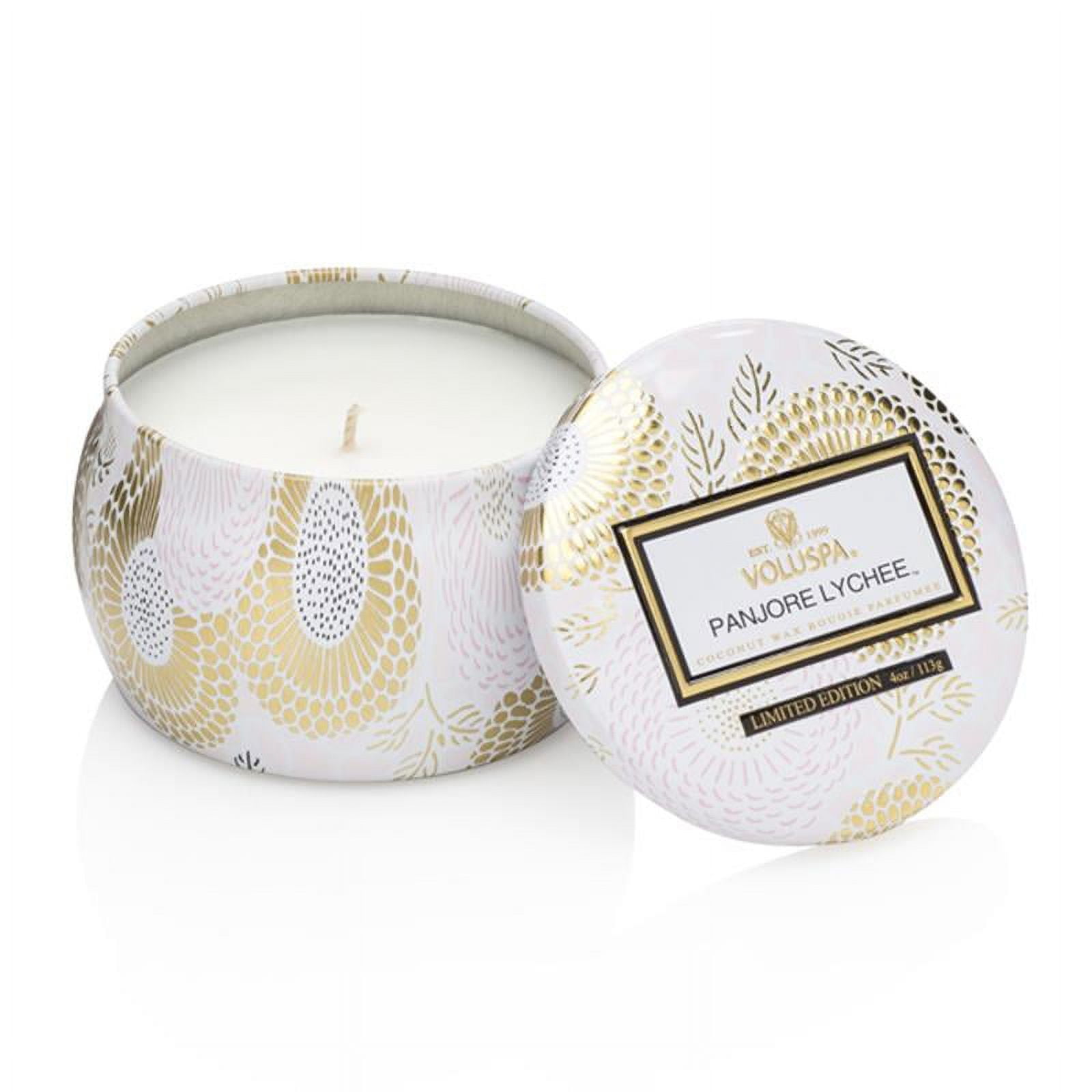 Voluspa 256348 4 oz Mini Tin Candle, Panjore Lychee