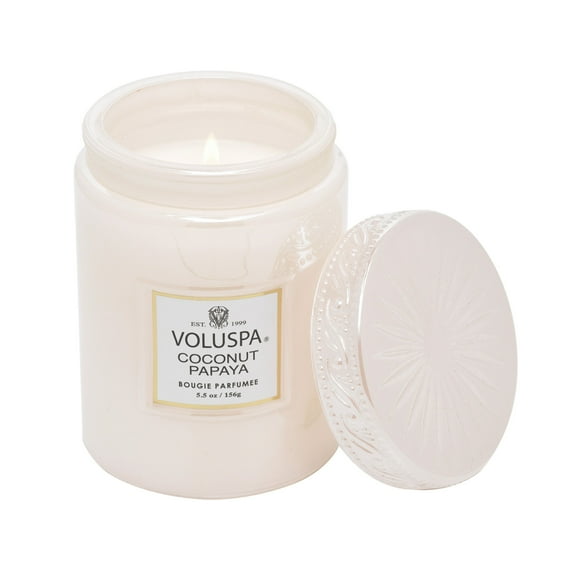Voluspa Coconut Papaya Small Glass Jar Candle 5.5 oz