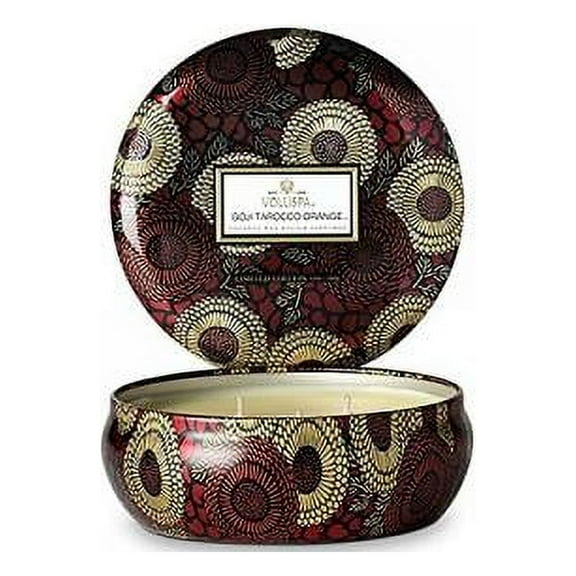 Voluspa Goji & Tarocco Orange Japonica Limited Edition 3 Wick Candle in Decorative Tin 11 oz