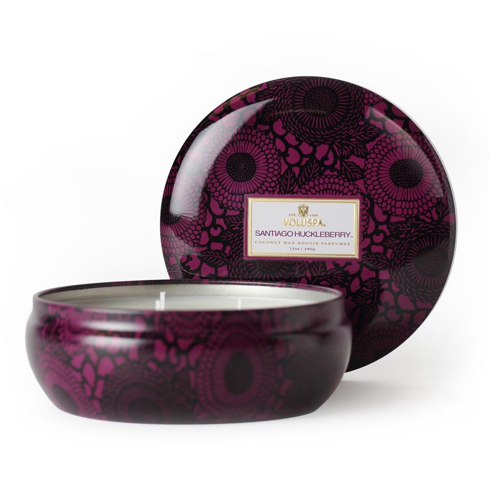Voluspa Japonica 3 Wick Candle in Tin - Santiago Huckleberry 12oz (340g ...