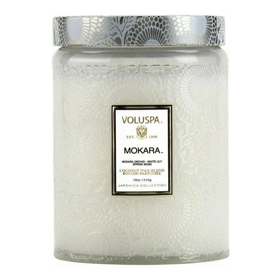 Voluspa Mokara Large Embossed Glass Jar Candle (18oz)