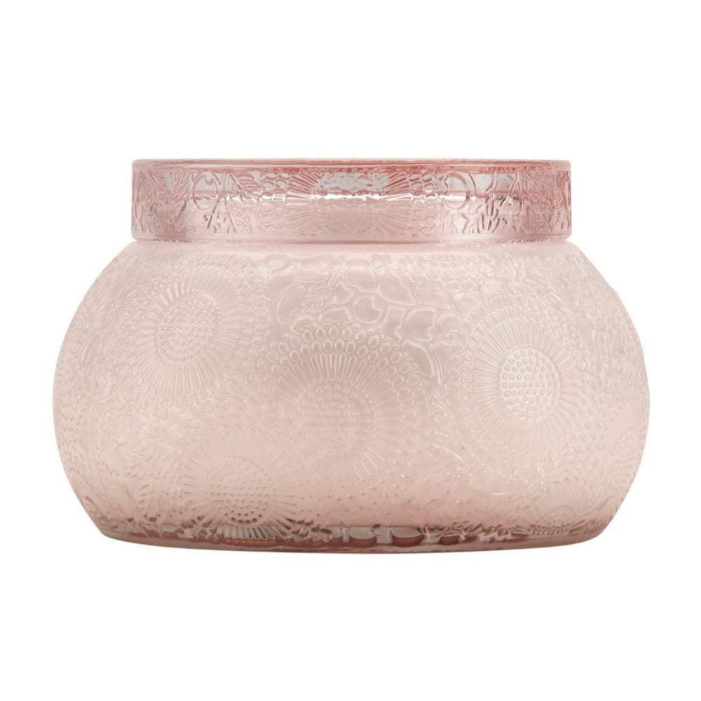 Voluspa Panjore Lychee Embossed Glass Chawan Bowl Candle (14 Ounces