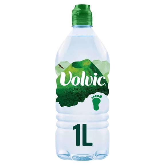 Volvic Natural Bottled Mineral Still Water 1L, Imported from Britain
