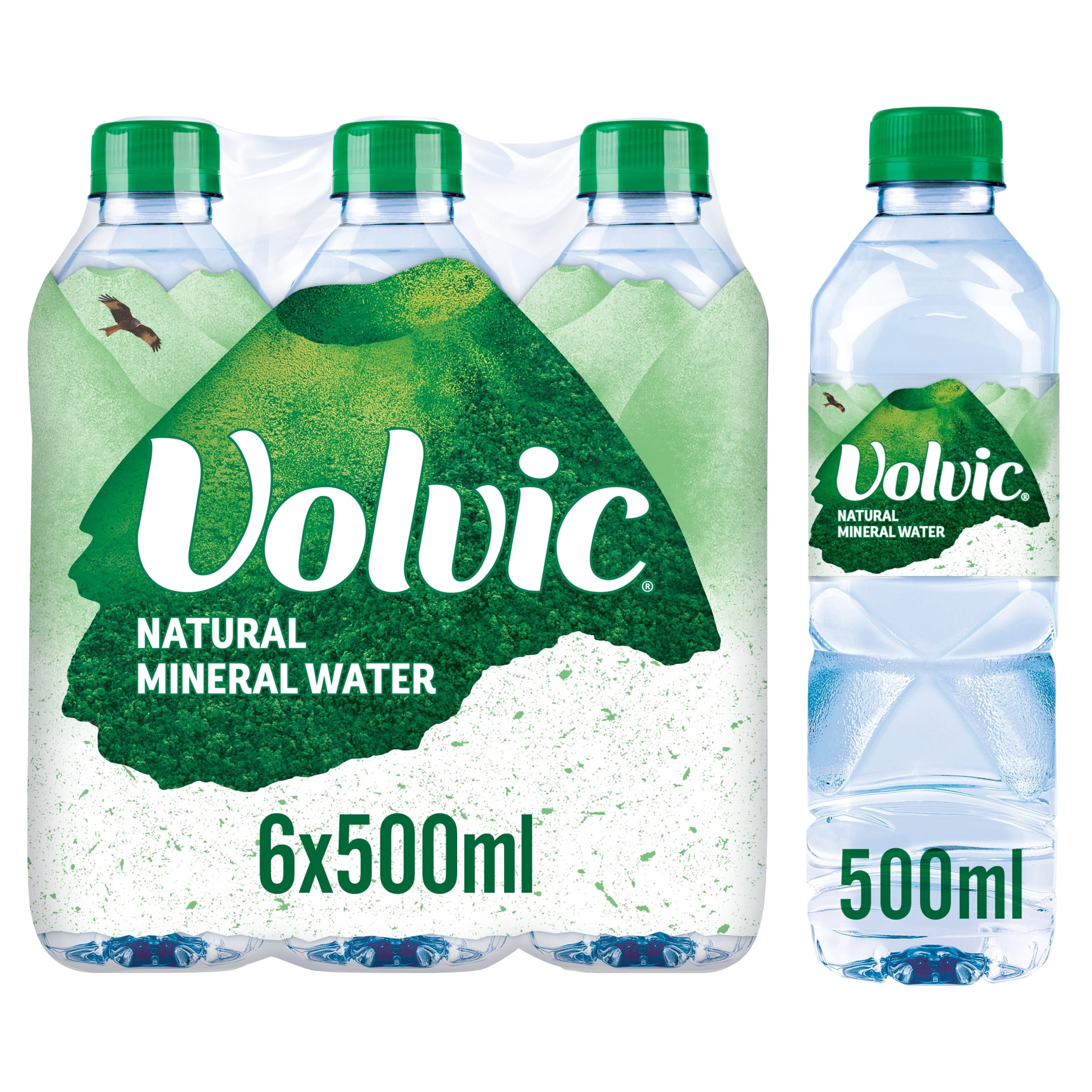 Volvic Natural Mineral Water 6 x 500ml, Imported from Britain