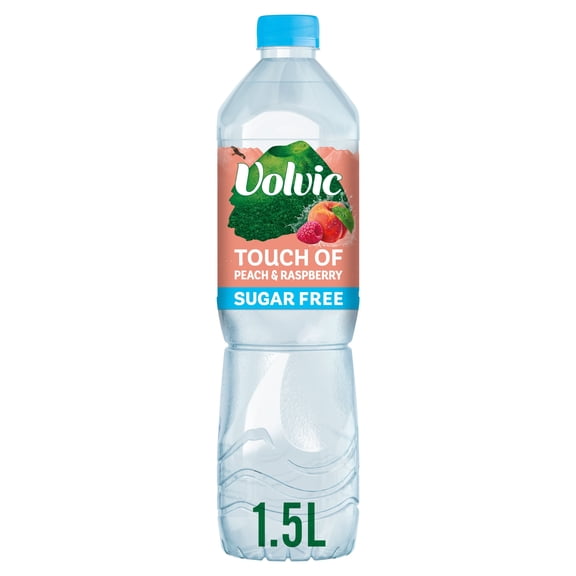 Volvic Touch of Fruit Peach & Raspberry Sugar Free Still Flavoured Water 1.5L, Imported from Britain
