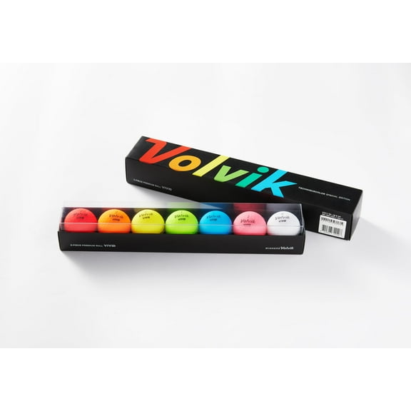 Volvik Rainbow Vivid Golf Ball 7-Ball Pack - Red Orange Yellow Green Blue Pink White