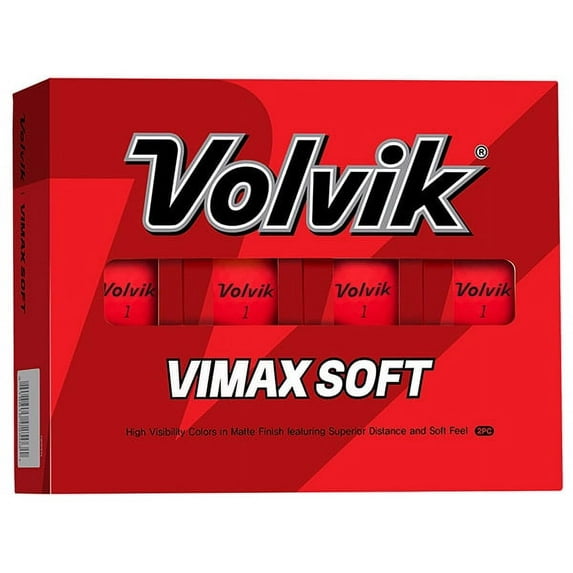 Volvik Golf ViMax Soft Matte Finish Golf Balls 12 (1 Dozen), Matte Red -