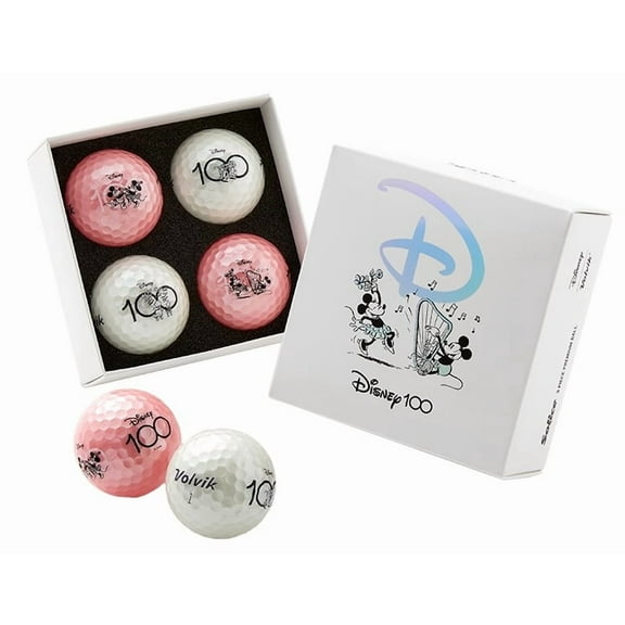 Volvik Vivid Disney Golf Balls [4-Ball] Pink/White