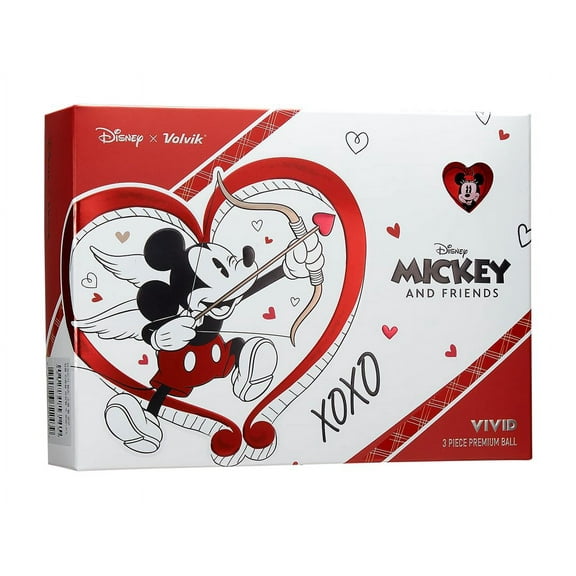 Volvik Vivid Disney Golf Balls Love 12-Ball Pack Red/White