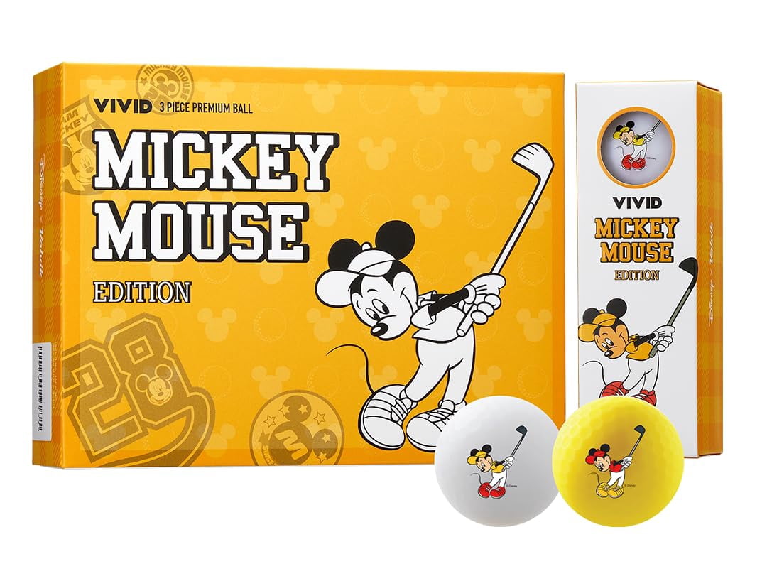 Volvik Vivid Disney Golf Balls Mickey 12-Ball Pack White/Yellow
