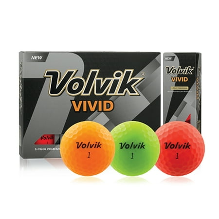 Volvik Vivid Golf Balls, Green, 12 Pack