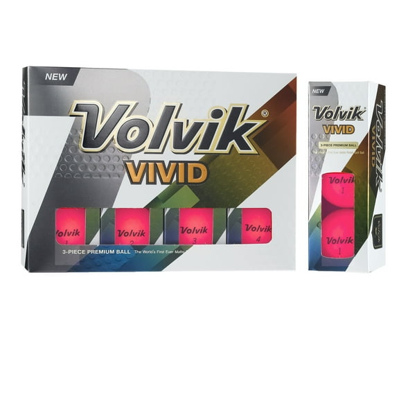 Volvik Vivid Golf Balls, Matte Pink, 12 Pack