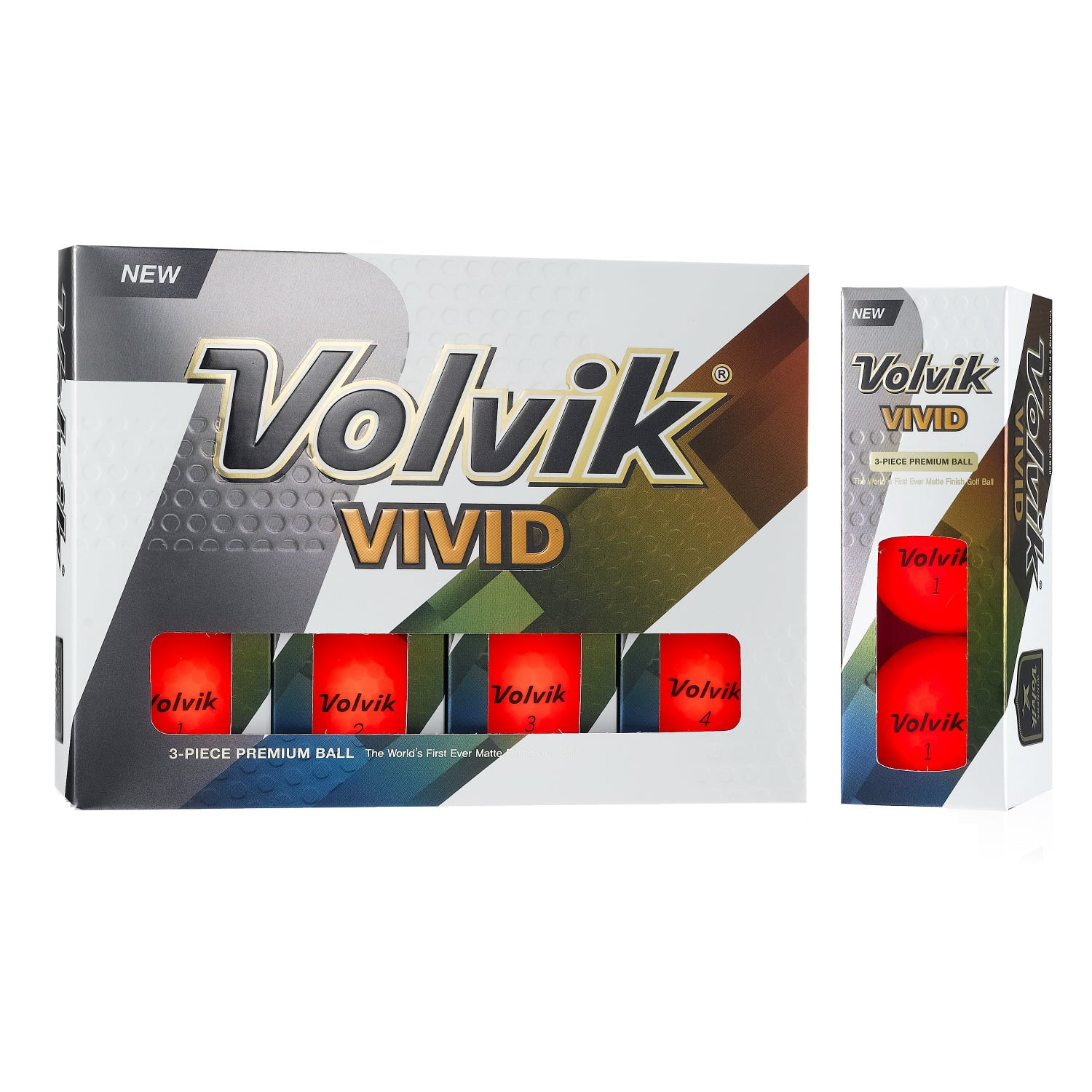 Volvik Vivid Golf Balls, Red, 12 Pack
