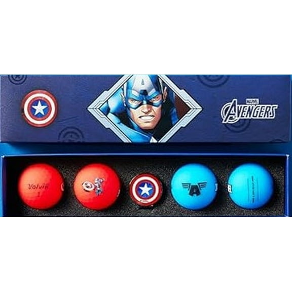 Volvik Vivid Soft: Captain America 4.0 Golf Ball - Marvel Gift Set