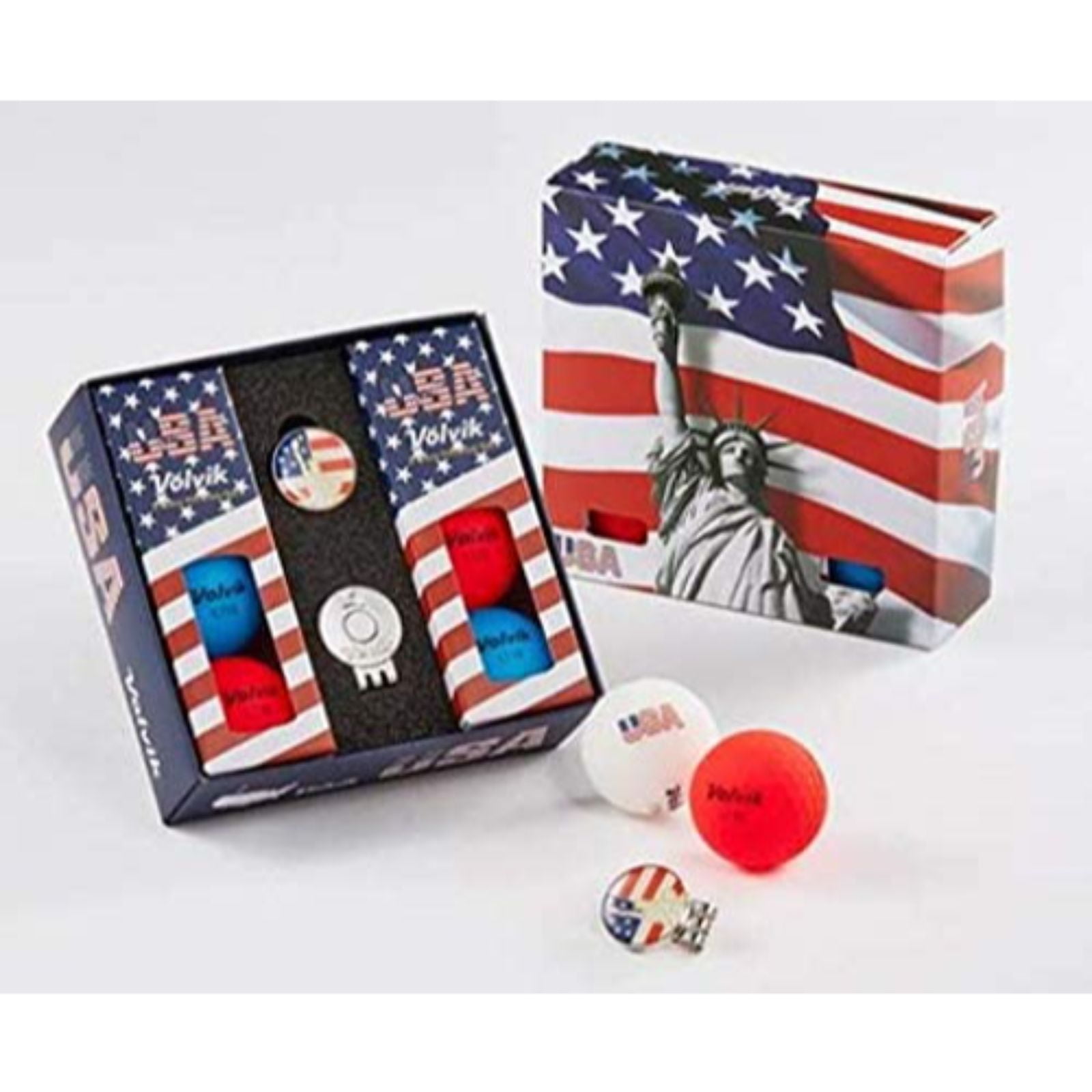 ☆VOLVIC GOLF☆ ボールビック　帽子 Volvik Vivid USA Golf Balls 6 Balls with Ball Marker Hat