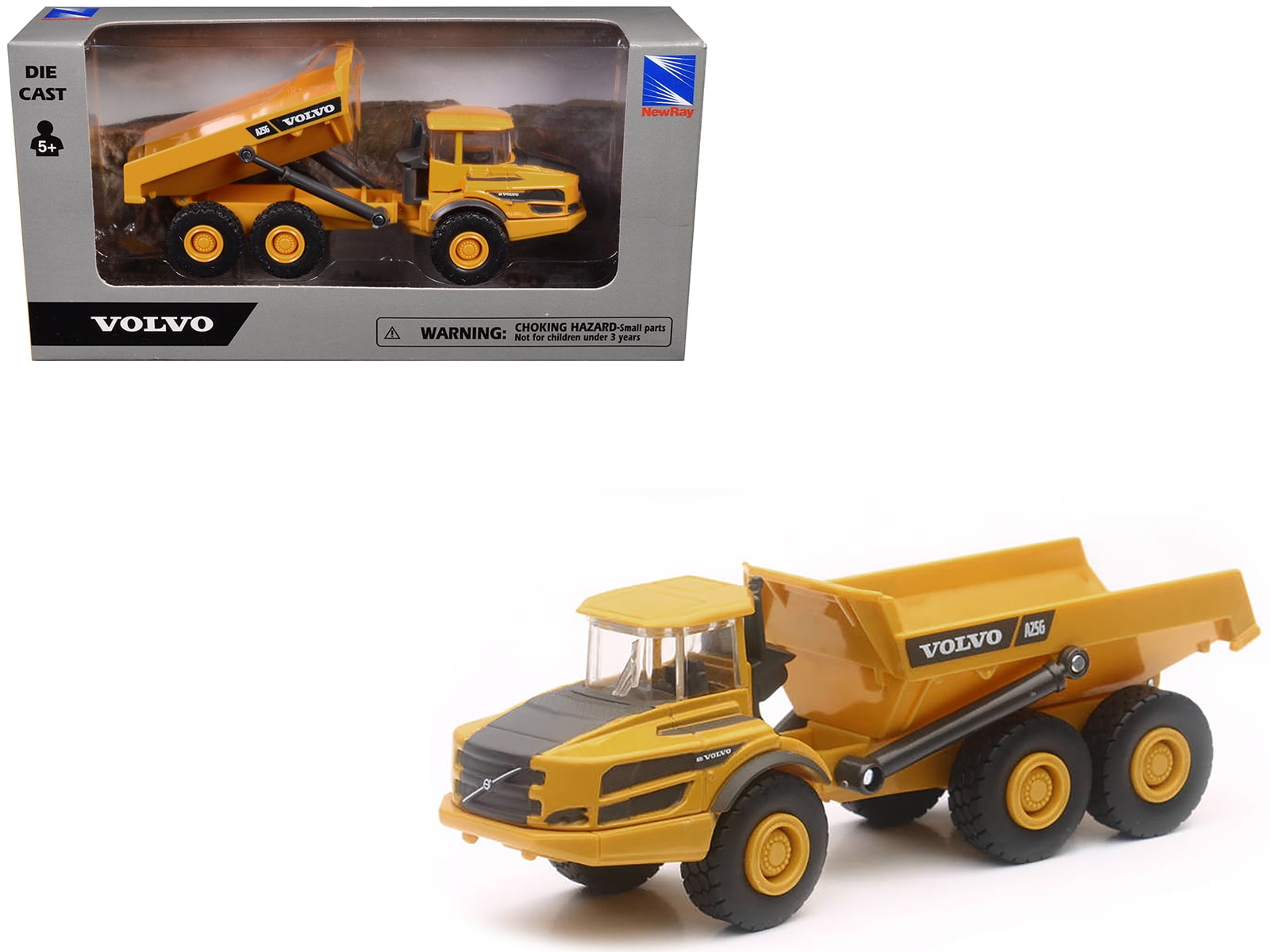 Volvo A25G Dump Truck Yellow Diecast Model by New Ray - Walmart.com