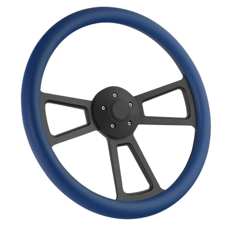 Volvo - All Models 18" Polished Billet & Half Wrap Steering Wheel Big Rig Truck - Blue - THB5