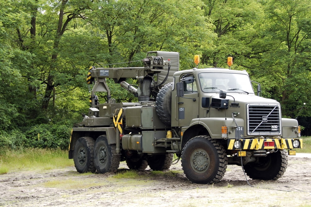 Volvo N10 truck (crane) of the Belgian Army Canvas Art - Luc De JaegerStocktrek Images (17 x 12)