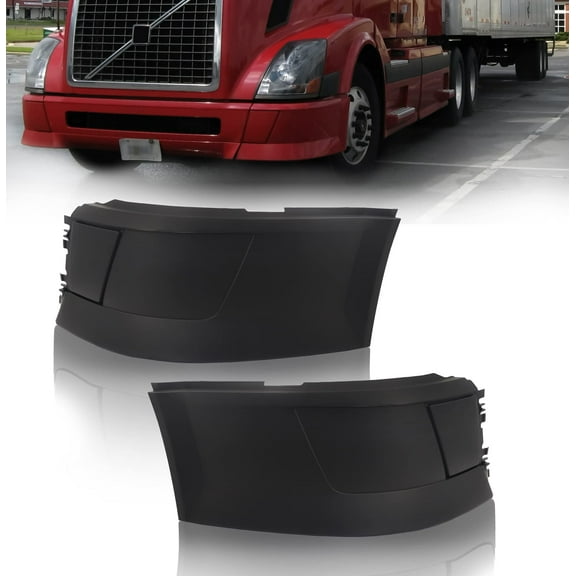 TORQUE Corner Bumpers Set (without Fog Light Holes) Replacement for 2004-2015 Volvo VNL Semi Trucks Driver Left LHD Passenger Right RHD (TR058-R, TR058-L)