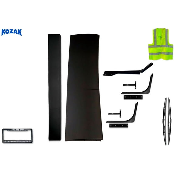 Kozak Lower Behind Cab Cabin Wind Fairing W/Extension & Brackets Right Side Compatible with VNL 2004-2017