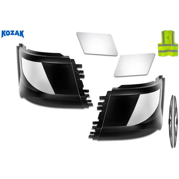 VNL 2016-2017 Bumper Extension Corners Set w/ Chrome Trims Set, No Fog Light Hole