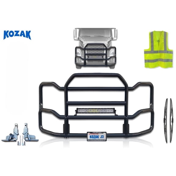 Compatible with Volvo VNL 2018+ Front Grille Deer Moose Bumper Guard Large - Black ( Aftermarket)