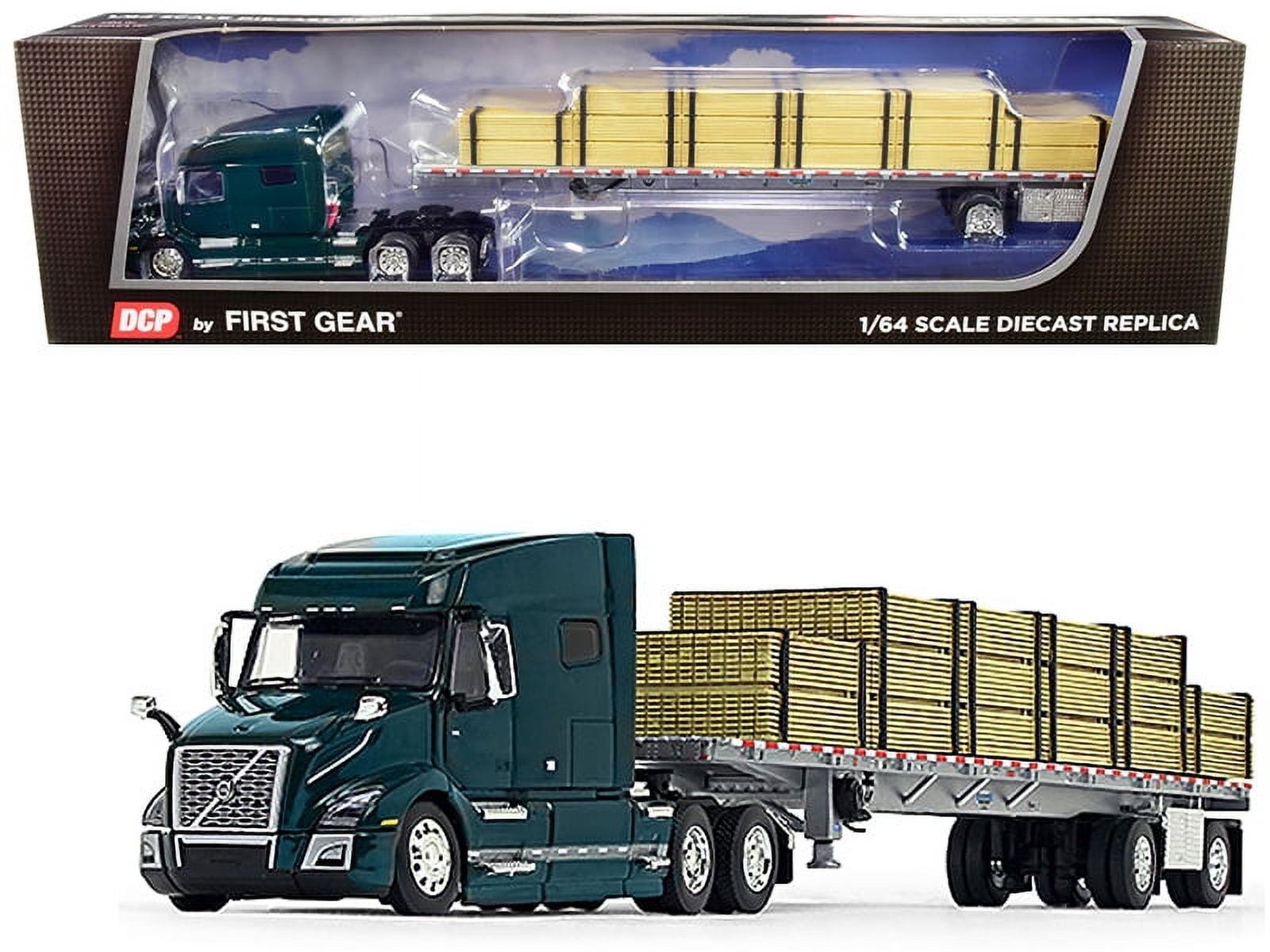 1/64 Volvo VNL 740 Mid-Roof Sleeper With Wilson Flatbed Trailer