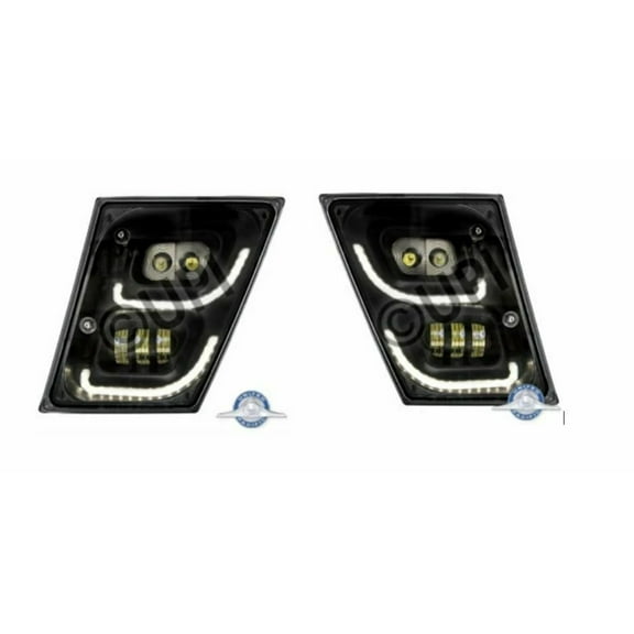 Volvo VNL Black High Power LED FogLight w/ LED Daytime Running Light LED Bar