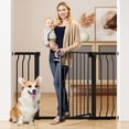 thumbnail image 1 of Vomeast 36in Extra Tall Baby Safety Gate,29.93- 48.8in Extra Wide Metal Dog Gates for Stair and Doorways,Pressure Mounted,Black, 1 of 11