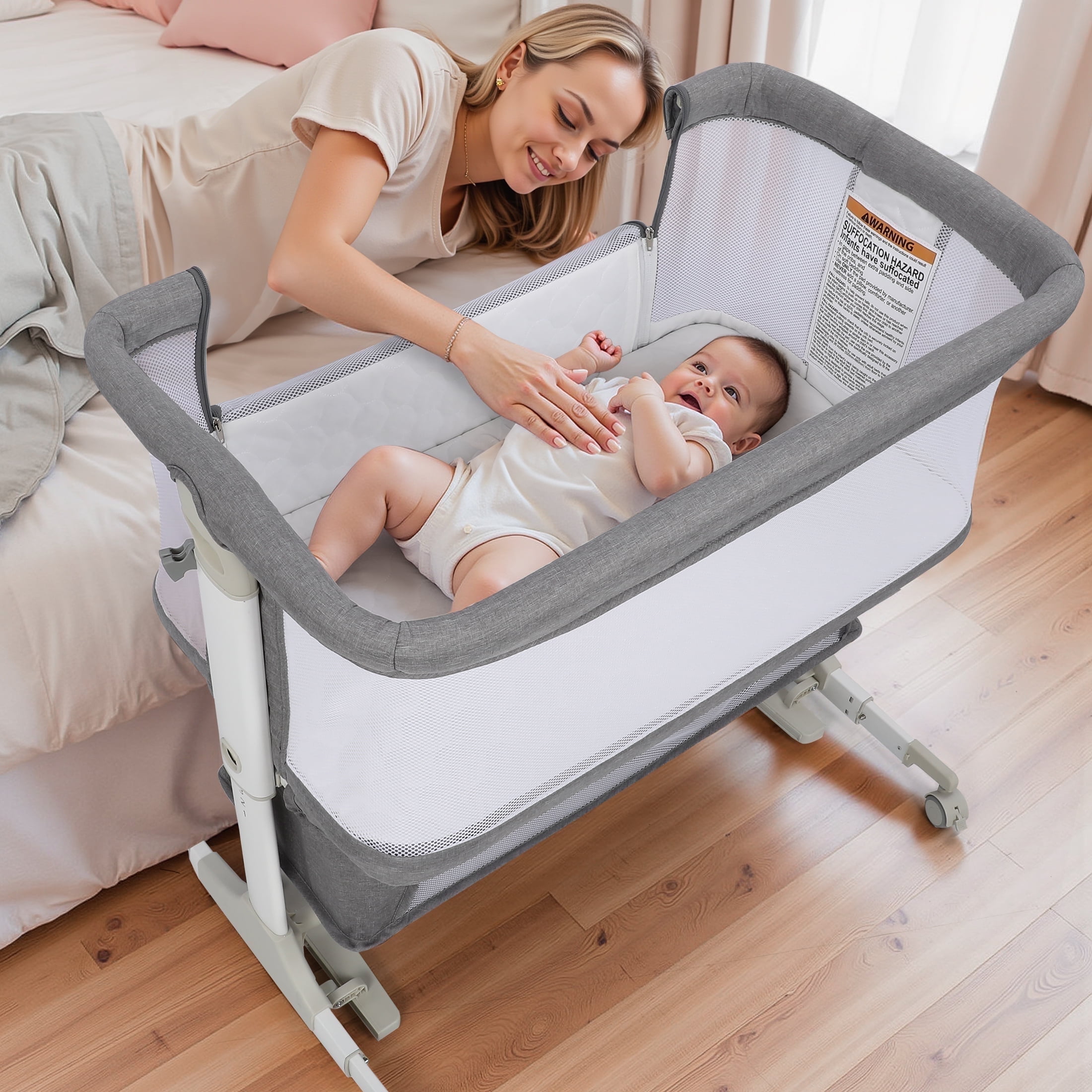 MーBABY@ページ Vomeast Baby Bassinet, Bedside Sleeper, Portable Folding